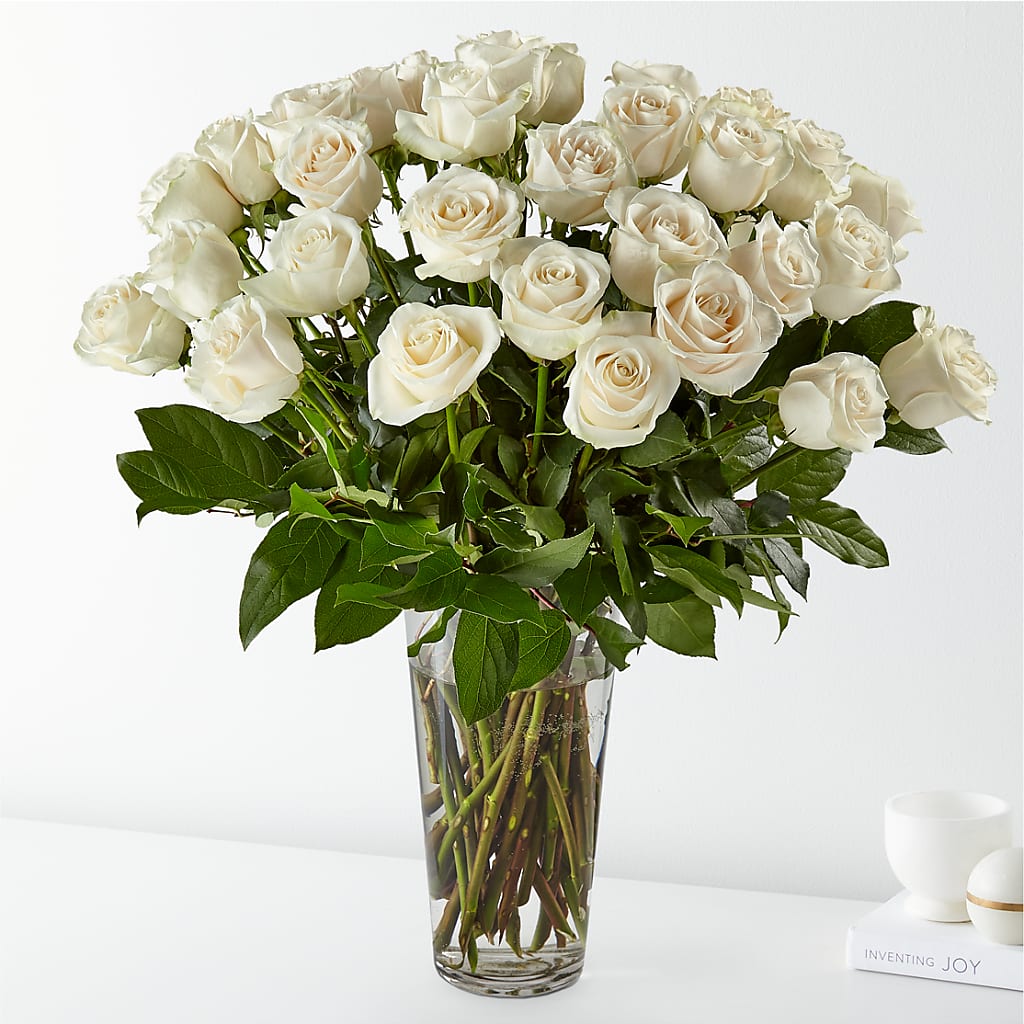 Long Stem White Rose Bouquet – Simply Gorgeous Flowers, Harvey LA