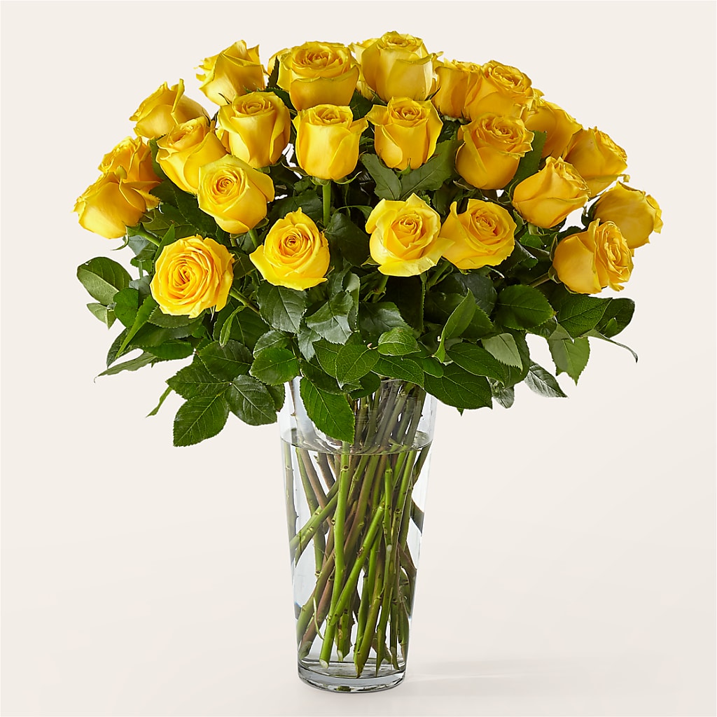Long Stem Yellow Rose Bouquet – Simply Gorgeous Flowers, Harvey LA