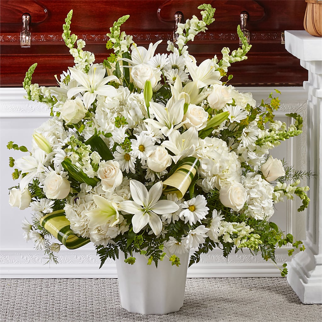 Thoughts of Tranquility Floor Basket – Simply Gorgeous Flowers, Harvey LA