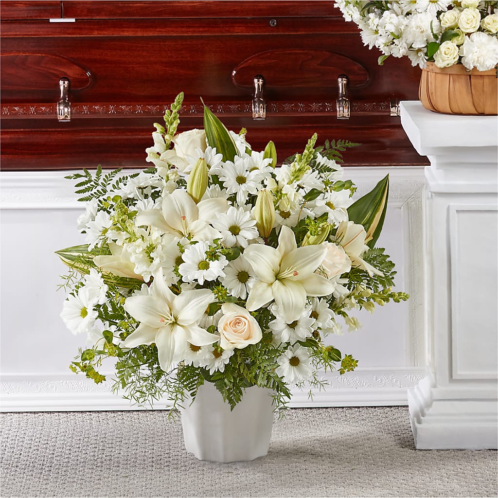 Thoughts of Tranquility Floor Basket – Simply Gorgeous Flowers, Harvey LA