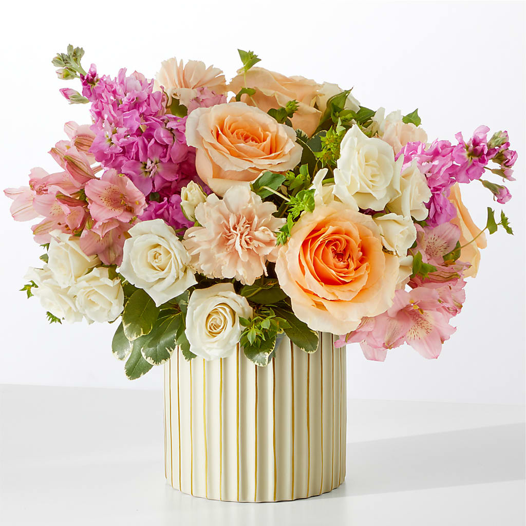 Paradise Bouquet with Ivory Vase – Simply Gorgeous Flowers, Harvey LA