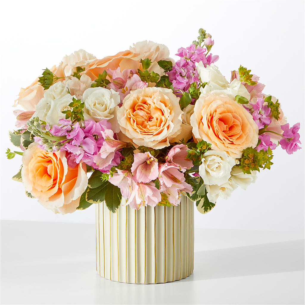Paradise Bouquet with Ivory Vase – Simply Gorgeous Flowers, Harvey LA
