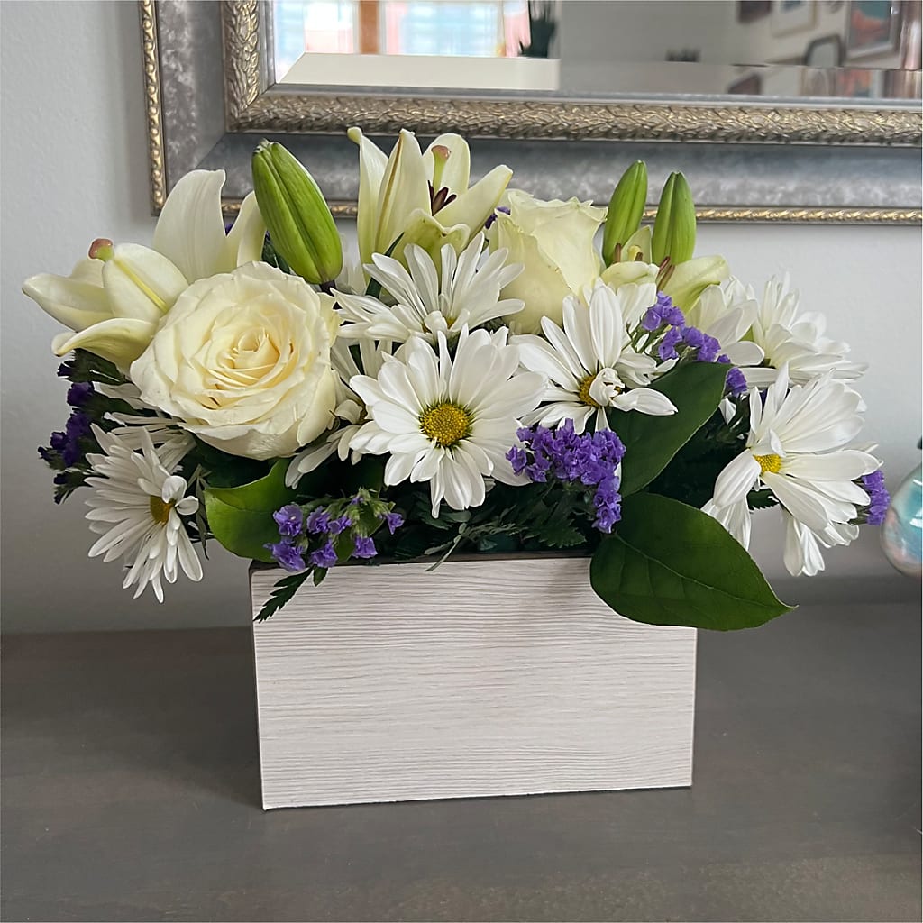 Beyond Blue Box Bouquet –  Simply Gorgeous Flowers, Harvey LA