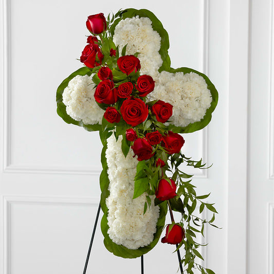 Floral Cross Easel –  Simply Gorgeous Flowers, Harvey LA