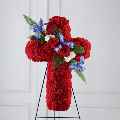Faithful Hero Floral Cross –  Simply Gorgeous Flowers, Harvey LA