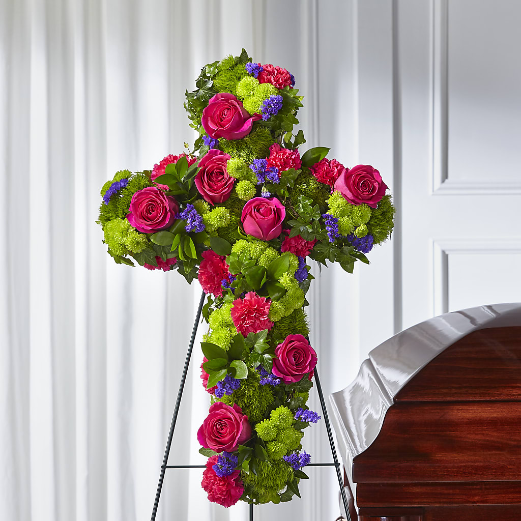 Tribute Rose Floral Cross –  Simply Gorgeous Flowers, Harvey LA