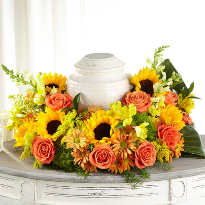 Faithful Sunflower Cremation Adornment –  Simply Gorgeous Flowers, Harvey LA