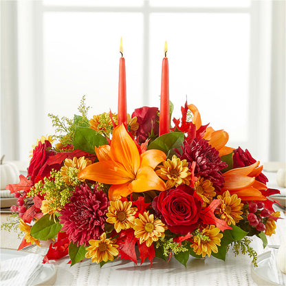 Autumn's Embrace Centerpiece –  Simply Gorgeous Flowers, Harvey LA
