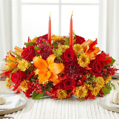 Autumn's Embrace Centerpiece –  Simply Gorgeous Flowers, Harvey LA